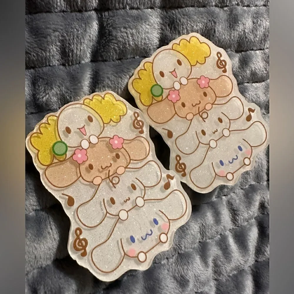 Sanrio Cinnamoroll Hair Clips 2 Pcs – Stacked Character Acrylic Barrettes